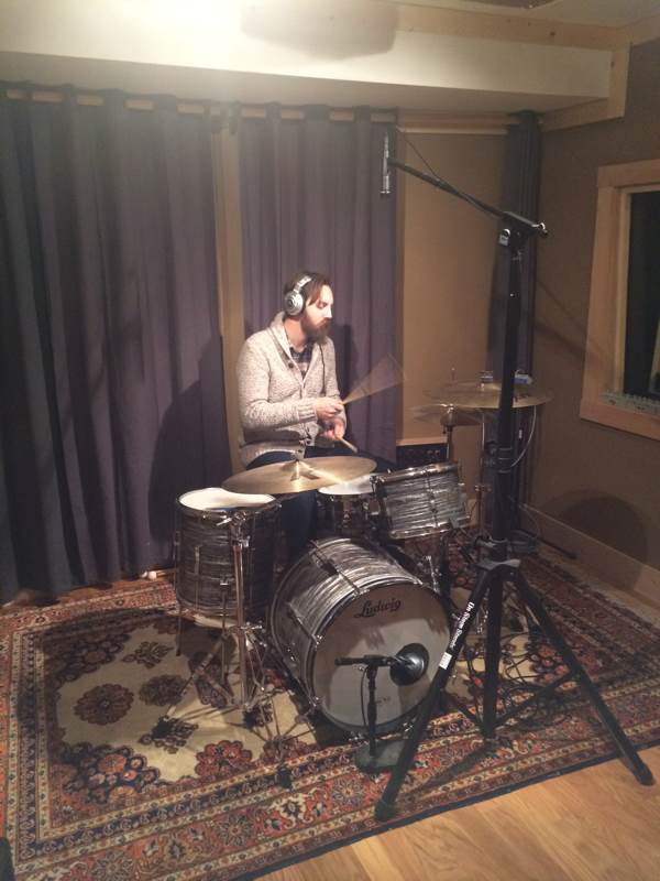 Recording drums with two microphones